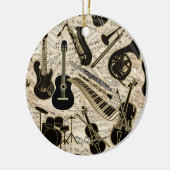 Noten und Instrumente Black/Gold ID481 Keramikornament (Links)