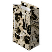 Noten und Instrumente Black/Gold ID481 Kleine Geschenktüte (Vorderseite Schrägansicht)