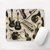 Noten und Instrumente Black/Gold ID481 Mousepad (Mit Mouse)