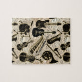 Noten und Instrumente Black/Gold ID481 Puzzle (Horizontal)