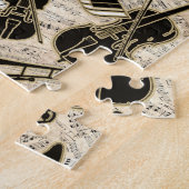 Noten und Instrumente Black/Gold ID481 Puzzle (Seite)