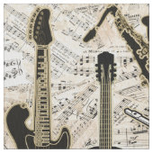 Noten und Instrumente Black/Gold ID481 Stoff (Nahaufnahme)