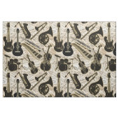 Noten und Instrumente Black/Gold ID481 Stoff (Fat Quarter (45,7 x 55,9 cm))