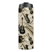 Noten und Instrumente Black/Gold ID481 Thermosbecher (Vorderseite)