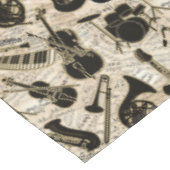 Noten und Instrumente Black/Gold ID481 Tischdecke (Schrägansicht)