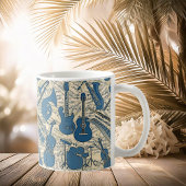 Noten und Instrumente Blue/Ivory ID481 Kaffeetasse