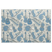 Noten und Instrumente Blue/Ivory ID481 Stoff (Fat Quarter (45,7 x 55,9 cm))
