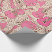 Noten und Instrumente Rosa/Elfenbeinküste ID481 Geschenkpapier (Ecke)