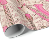 Noten und Instrumente Rosa/Elfenbeinküste ID481 Geschenkpapier (Rolleneckpunkt)