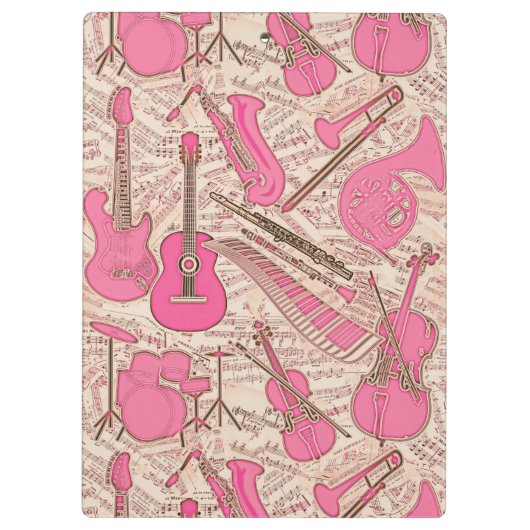 Noten und Instrumente Rosa/Elfenbeinküste ID481 Klemmbrett (Rückseite)