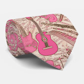 Noten und Instrumente Rosa/Elfenbeinküste ID481 Krawatte (Gerollt)