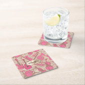 Noten und Instrumente Rosa/Elfenbeinküste ID481 Rechteckiger Pappuntersetzer (Vor Ort)