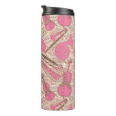 Noten und Instrumente Rosa/Elfenbeinküste ID481 Thermosbecher (Nach rechts gedreht)