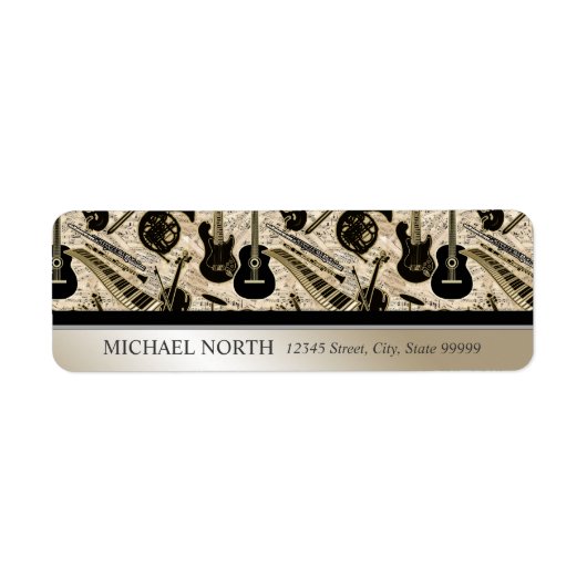 Noten und Instrumente, schwarz/Gold (Vorne)