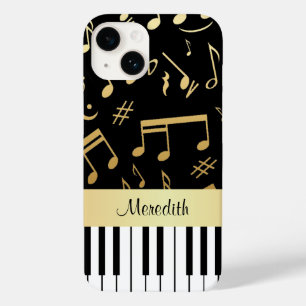 Noten und Klaviertasten Schwarz und Gold Case-Mate iPhone Hülle