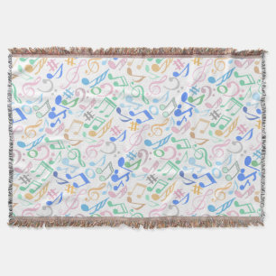 Noten und Symbole Muster pastellfarben.w Decke