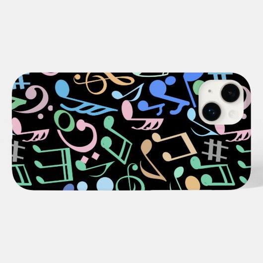Noten und Symbole Muster schwarz BG Case-Mate iPhone Hülle (Rückseite (Horizontal))