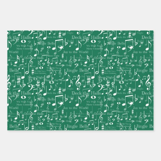 Noten und Symbole, Weihnachtslieder Geschenkpapier Set (Vorderseite 2)