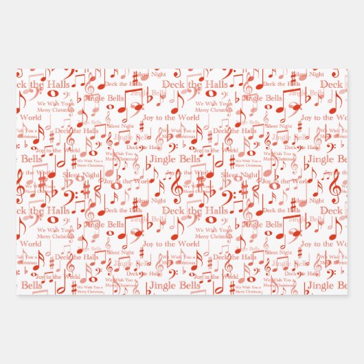 Noten und Symbole, Weihnachtslieder Geschenkpapier Set (Vorderseite 3)