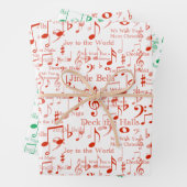 Noten und Symbole, Weihnachtslieder Geschenkpapier Set (Beispiel)