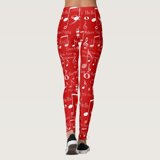 Noten und Symbole, Weihnachtslieder Leggings (Rückseite)
