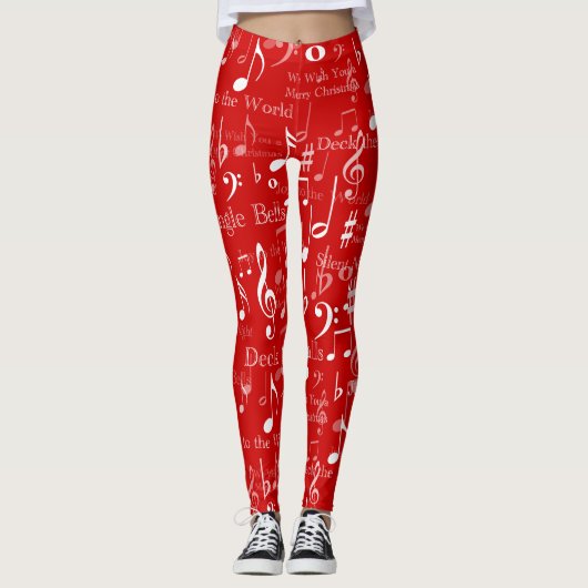 Noten und Symbole, Weihnachtslieder Leggings (Vorderseite)