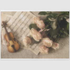 Noten-Violine-Blume Romantische Entsprechung Seidenpapier