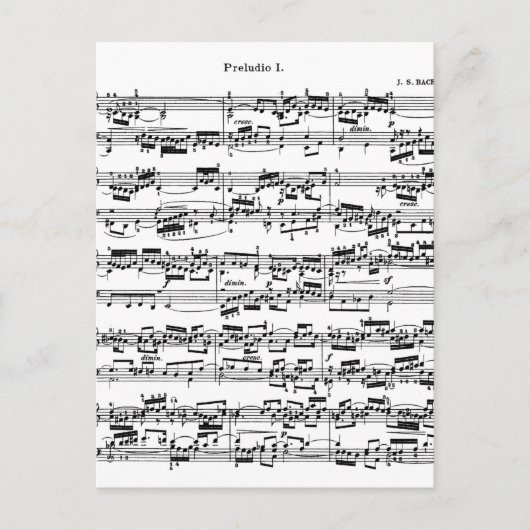 Noten von Bach Postkarte (Vorderseite)