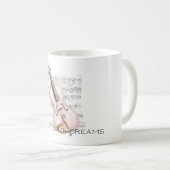 Notenblatt für rosa Geige Kaffeetasse (VorderseiteRechts)