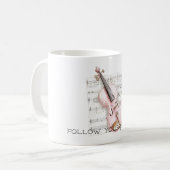 Notenblatt für rosa Geige Kaffeetasse (Vorderseite Links)