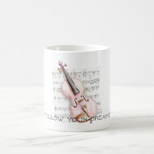 Notenblatt für rosa Geige Kaffeetasse