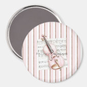 Notenblatt für rosa Geige Magnet (Vorderseite/Rückseite)