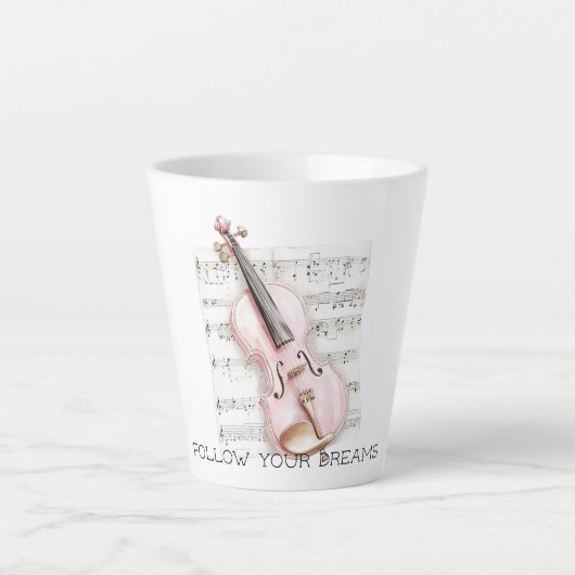 Notenblatt für rosa Geige Milchtasse (Vorderseite)