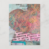 Notenblatt-Herz Mixed Media Collage Postkarte (Vorderseite)