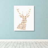 Notenblatt Hirsch verpackte Leinwand (Insitu (Holzboden))