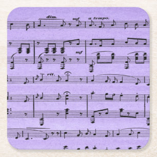 Notenblatt in Lila Rechteckiger Pappuntersetzer