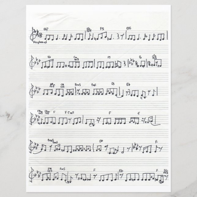Notenblatt Papier für das Lied Keep Of The Promise (Vorderseite)