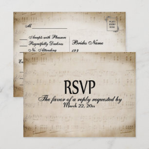 Notenblatt RSVP Abendessen-Auswahl Postkarte
