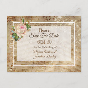 Notenblatt Save-the-Date Postkarte
