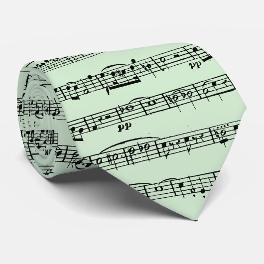 Notendesign auf Grün Krawatte (Gerollt)