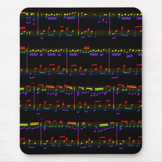 Notenen-Mausunterlage-Regenbogen Mousepad (Vorne)