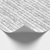 Notenen-Schwarzweiss-Muster Geschenkpapier (Ecke)