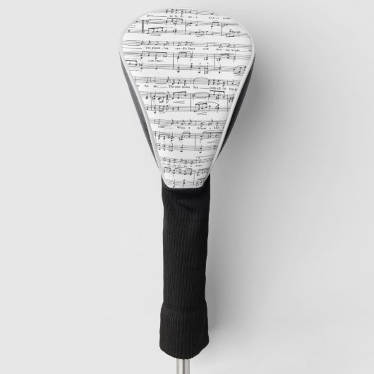 Notenen-Schwarzweiss-Muster Golf Headcover (Vorderseite)