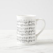 Notenen-Schwarzweiss-Muster Porzellantasse (Rechts)