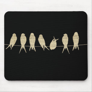 Notenen-Vögel auf einer Draht-Mausunterlage Mousepad