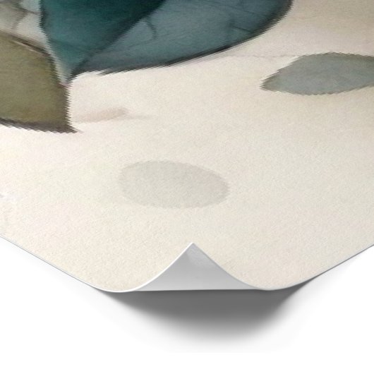 Notengitarre in Peach-Blume Poster (Ecke)