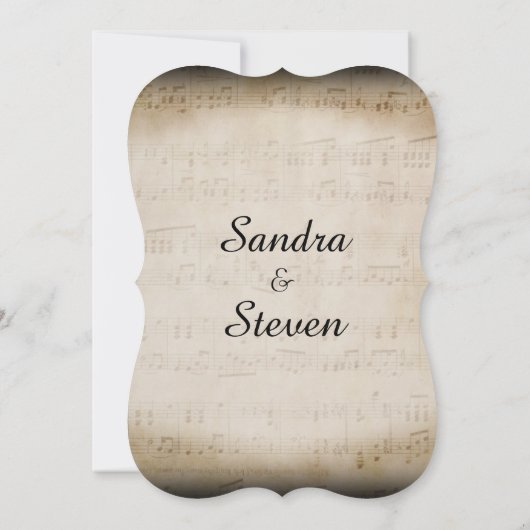 Notenhochzeit Einladung (Rückseite)