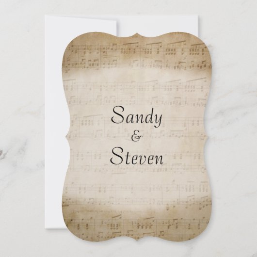 Notenhochzeit Einladung (Rückseite)