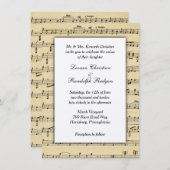 Notenhochzeit Einladung (Vorne/Hinten)