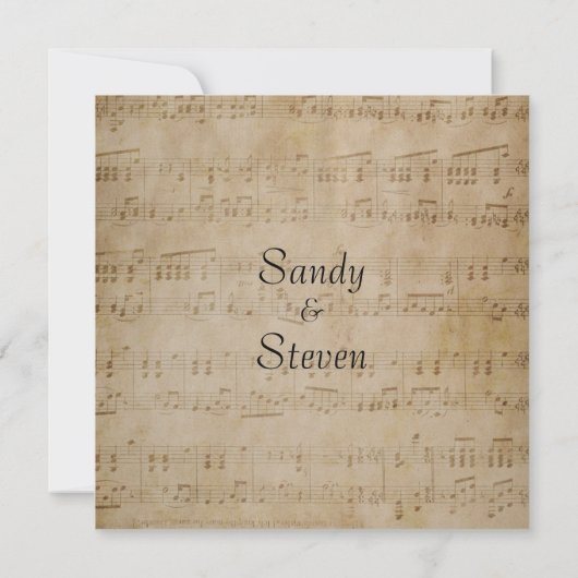 Notenhochzeit Einladung (Rückseite)